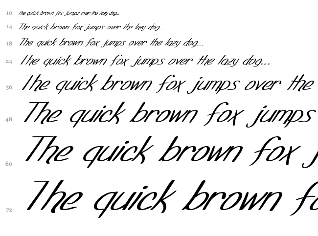 SF Foxboro Script font waterfall